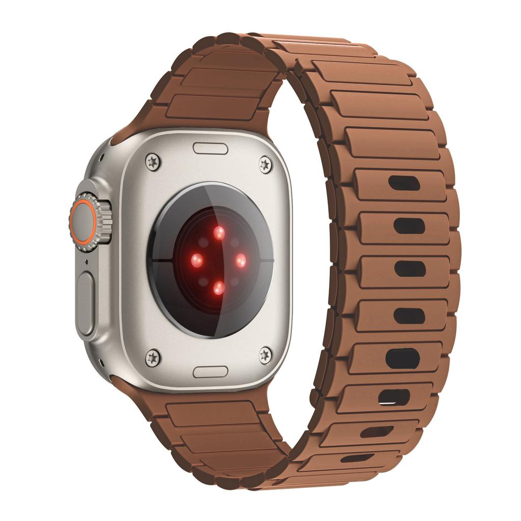 Magnetic Loop For Apple Watch Band 45mm 44mm 40mm 41mm 46mm Silicone Bracelet iWatch Series 10 9 8 7 6 5 se Ultra 2 strap 49mm
