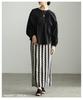 la Summer crochet knit long skirt for Long length skirt with elastic openwork relaxed Free Size Black Stripe [sawa á mode] mood-enhancing women.