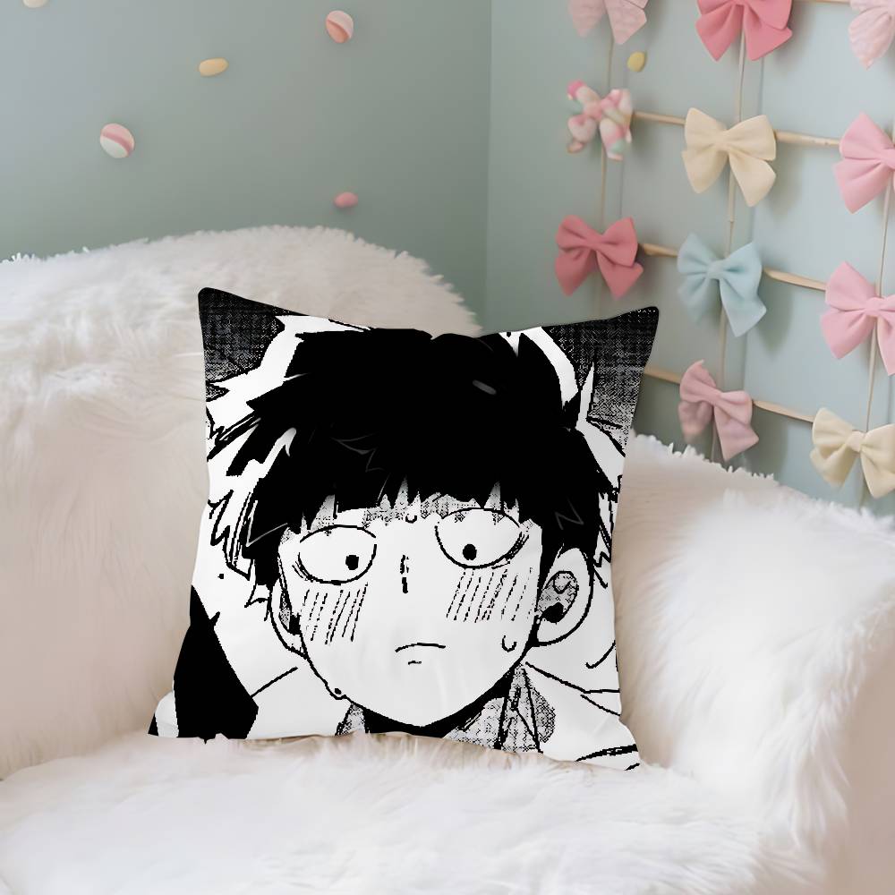 Anime MmOBPSYCHO Kawaii Throw Pillow Covers Pattern Cushion Cover Suitable For Sofa Bedroom Car Pillow Cover