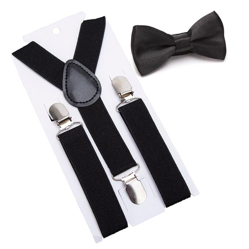 Suspenders Bowtie Set Kids Boy Girl Childrens Christmas Gift Designer Adjustable Y-Back Braces Wedding Clothing Accessories
