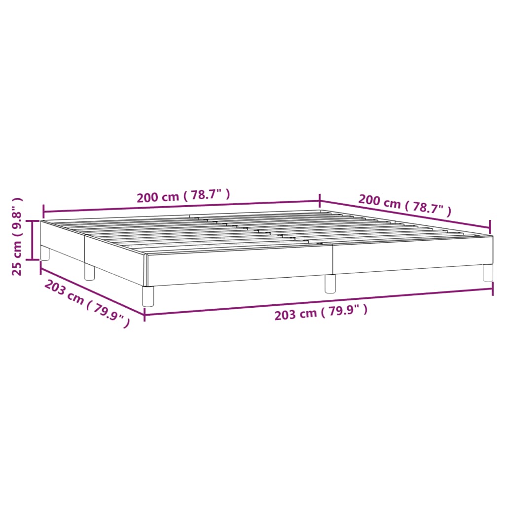 Bed Frame without Mattress Black 200 x 200 cm Fabric