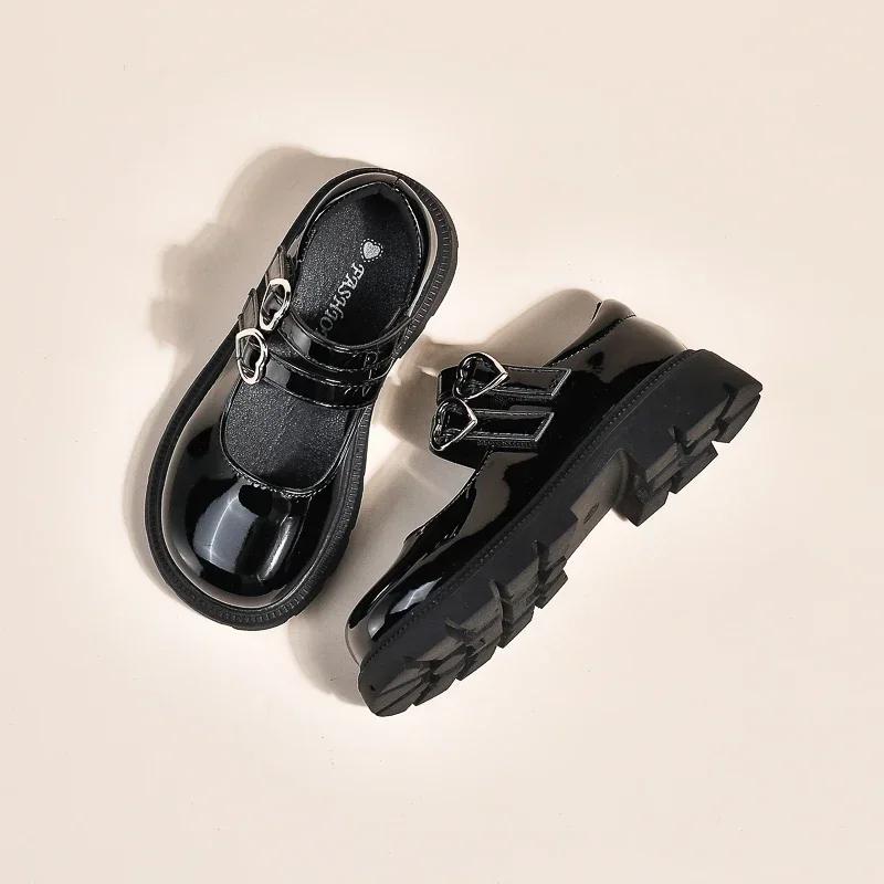 Children Performance Shoes Girls Leather Shoes for Party Wedding Glossy Matte Fashion Kids Princess Loafers 2025 Spring Autumn