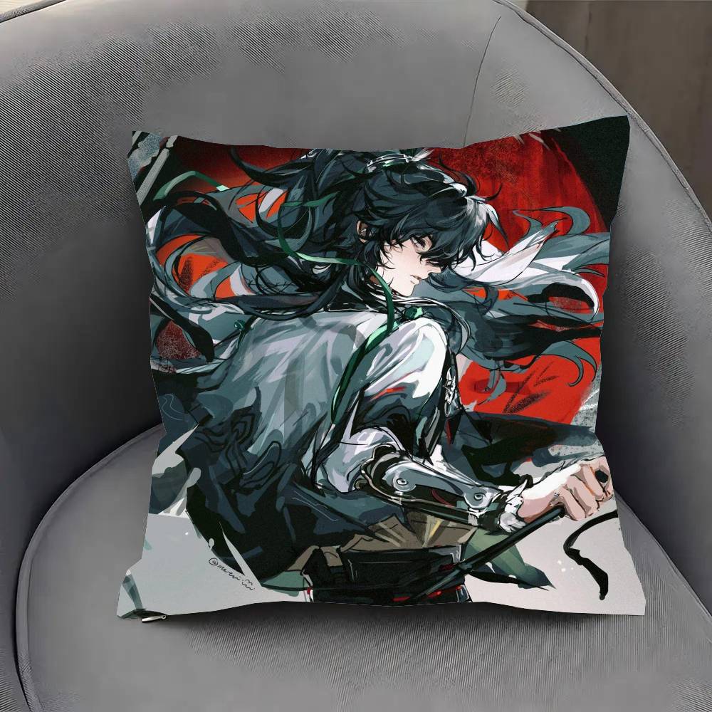 Qiuyuan Anime W-wuthering Waves Pillow Case Fashion Square Pillowcase Bedroom Sofa Room Ins Decoration Leisure