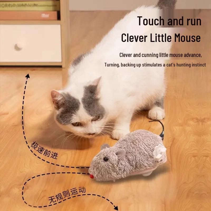 Selbstunterhaltung Elektrischer Maus-Teaser-Stab für Katzen - Interaktives Katzenspielzeug