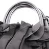 Used PRADA Frill Tote Bag Nylon leather Black Used Women