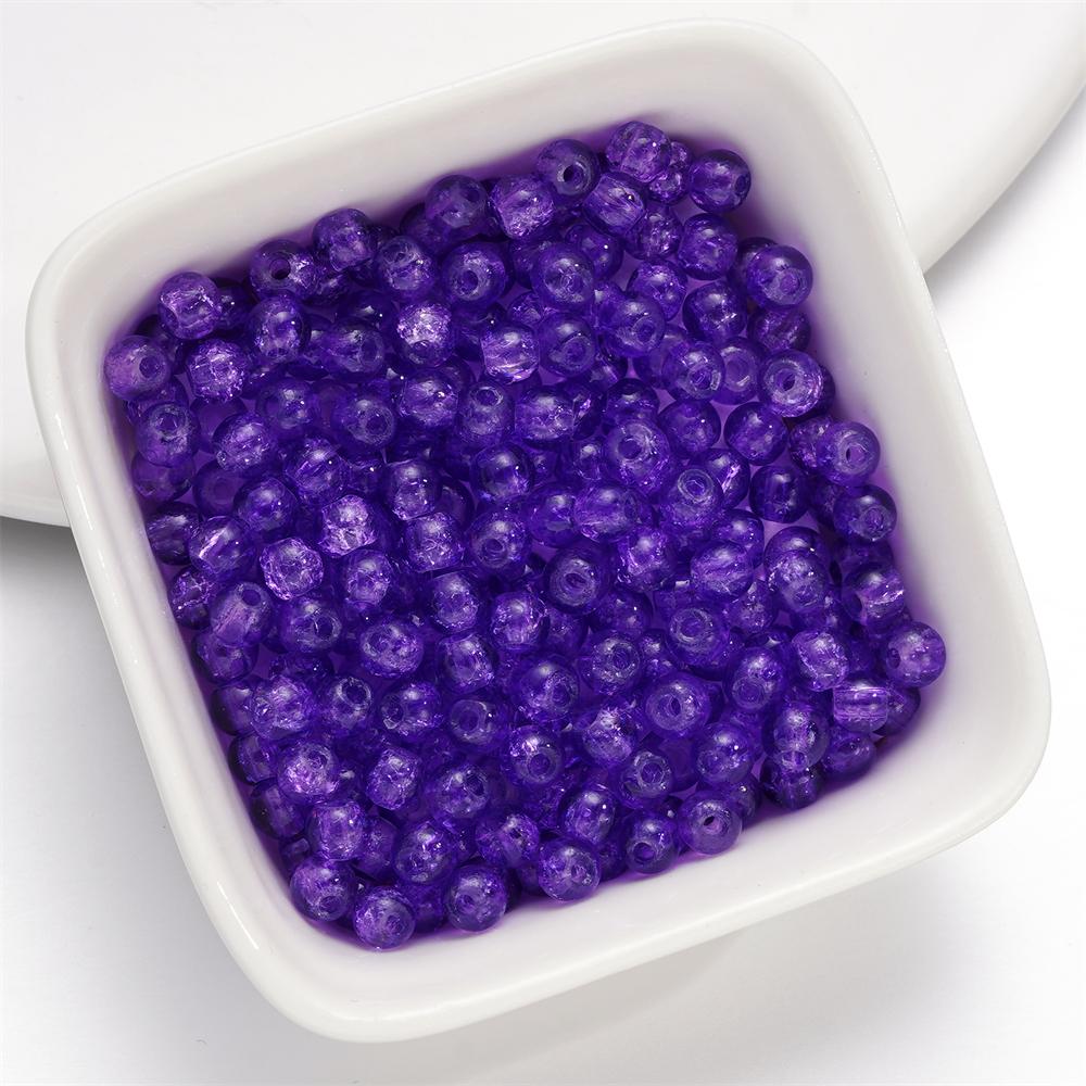 A String 4mm Double Color Round Cracking Glass Beads Necklace Loose Beads For DIY Jewelry Making Bracelet Handmade Accessories