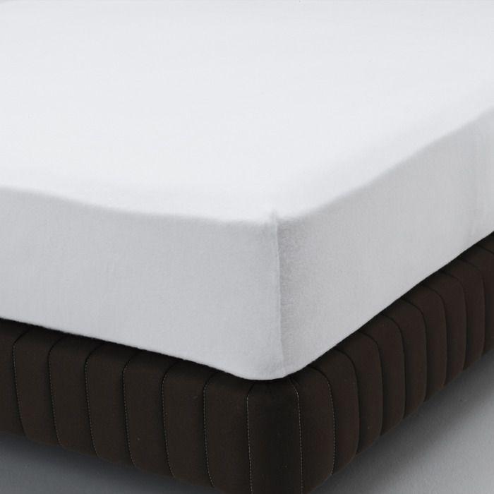 Protège Matelas 180x200 cm - Doux et Absorbant - Molleton 100% Coton - Grand Bonnet 30 cm - Linge des Familles