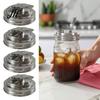 Herbruikbare Metalen Deksels voor Smoothies Roestvrij Staal Mason Jar Deksels, Lekdicht Brede Mond Inmaken met Siliconen Afdichting, Drinkdeksel 16/24/32/64oz
