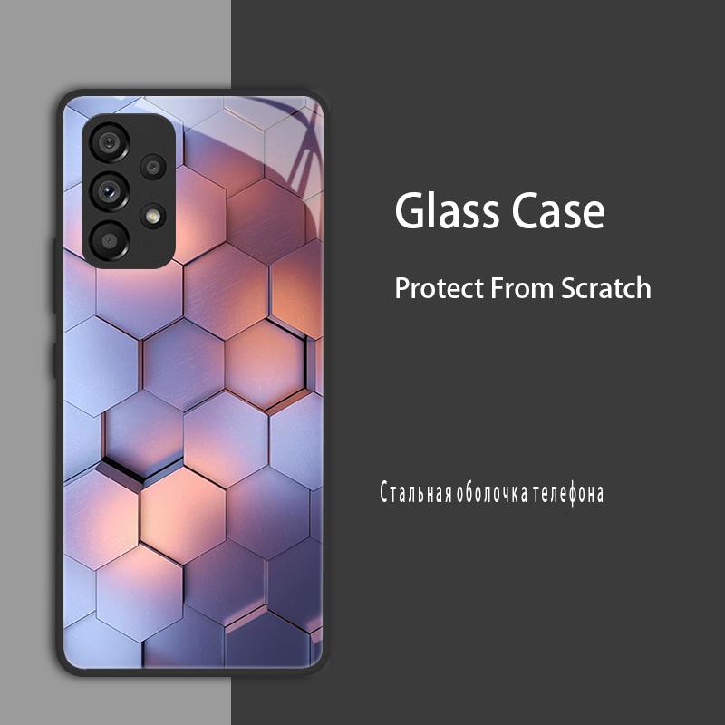 For Samsung Galaxy A52 A52S A53 Case Cover Tempered Glass Case Hard Coque Bumper For Samsung A33 A73 A13 A72 4G 5G Protect Case