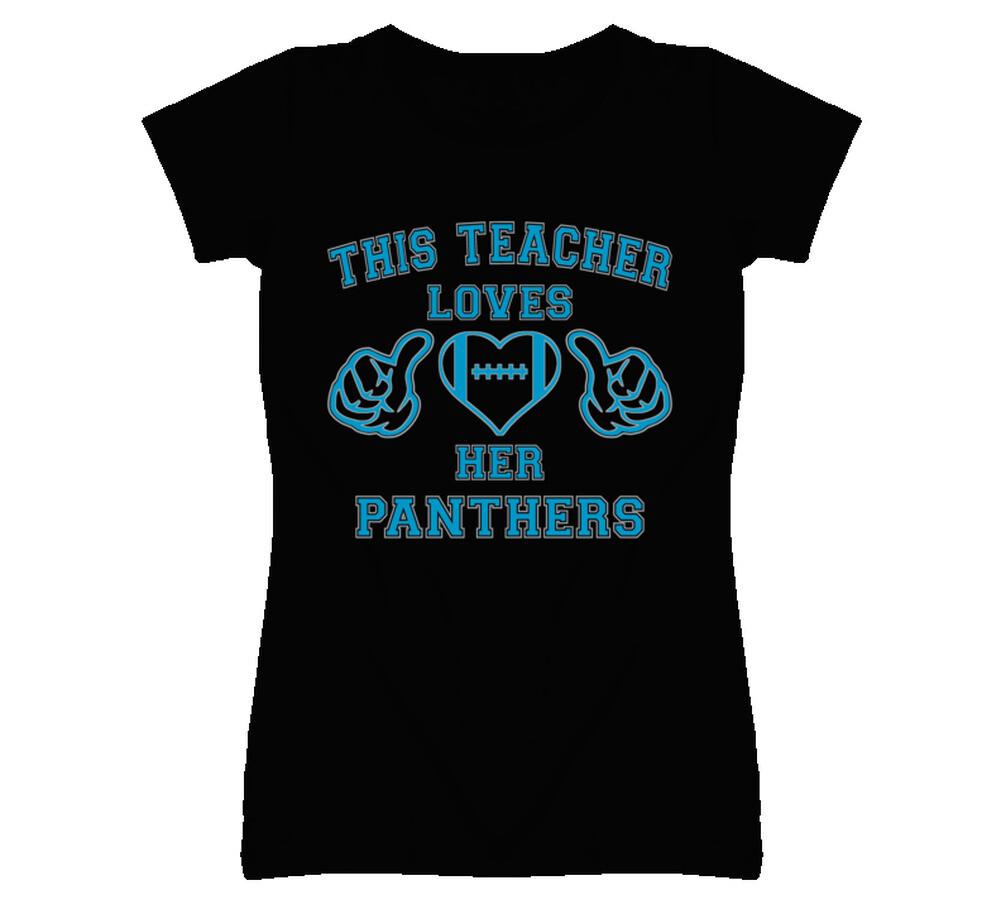 

This Teacher Loves Her Panthers T Shirt Mens Womens Tees Top 3XL
