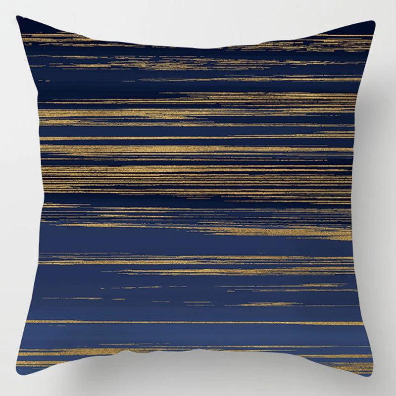 45x45cm Modern Geometric Cushion Cover Art Blue Marble Print Pillowcase Car Sofa Office Waist Throw  Home Decor