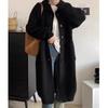 Korean High Neck Women's Knit Cardigan Sweater - Single Breasted, Solid Color, Long Sleeve, Autumn Winter Long Coat