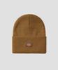 DICKIES Flag Tall Cuff Beanie Brown