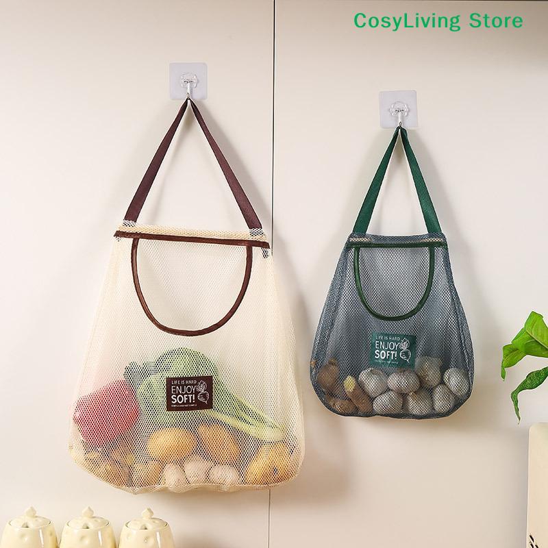 1PC Multi-purpose Breathable Mesh Hanging Bags Portable Hanging Kitchen Fruit And Vegetable Storage Bag