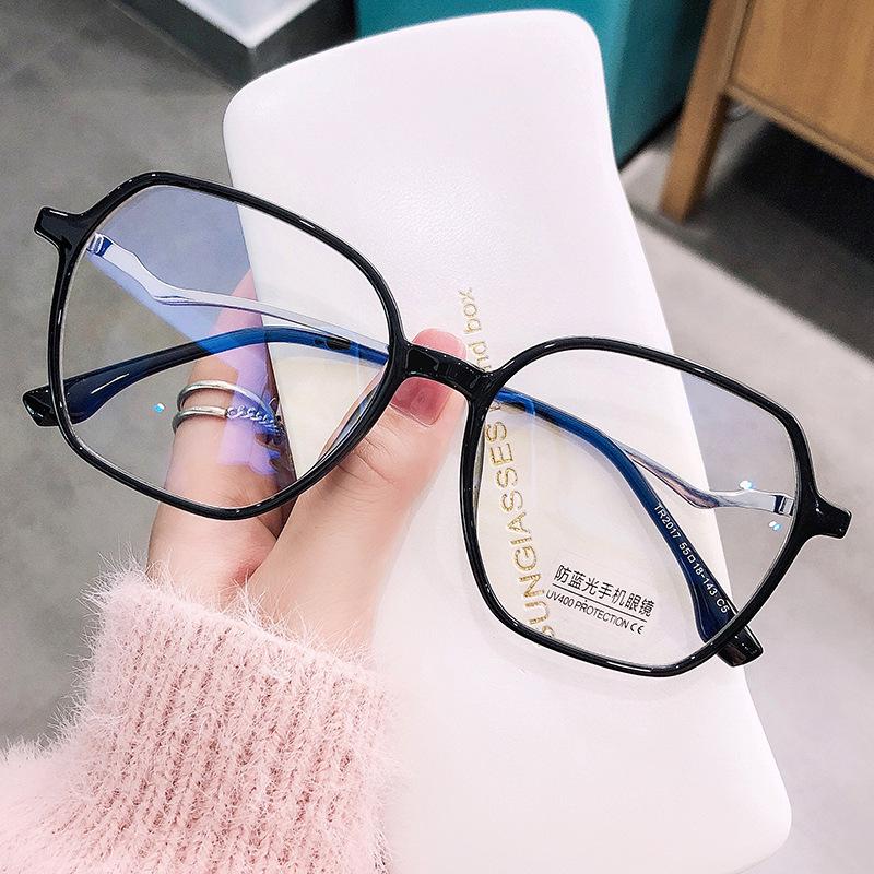 

Oversized Square Myopia Glasses For Women Clear Frame Anti Blue Light Computer Eyewear Finished Nearsight Prescription Glasses 0