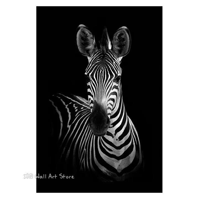 Black White Animals Art Canvas Paintings On The Wall Lion Tiger Elephant Posters and Prints Wall For Living Room Home Frameless