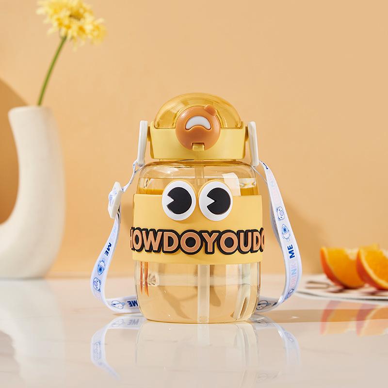 

Детская чашка для воды, Летняя чашка-поильник с соломинкой для детского сада, Студенческая мультяшная пластиковая чашка для питья, Портативная бутылка для воды 500ml