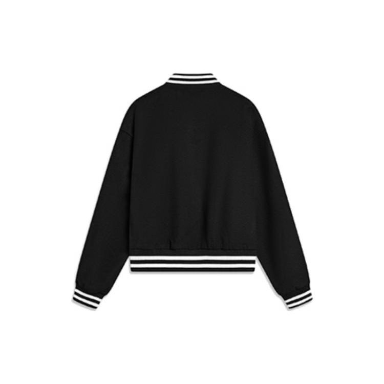 Li Ning Single Button Solid Color Long Sleeve Jacket Women Jacket Black AJDT762-4