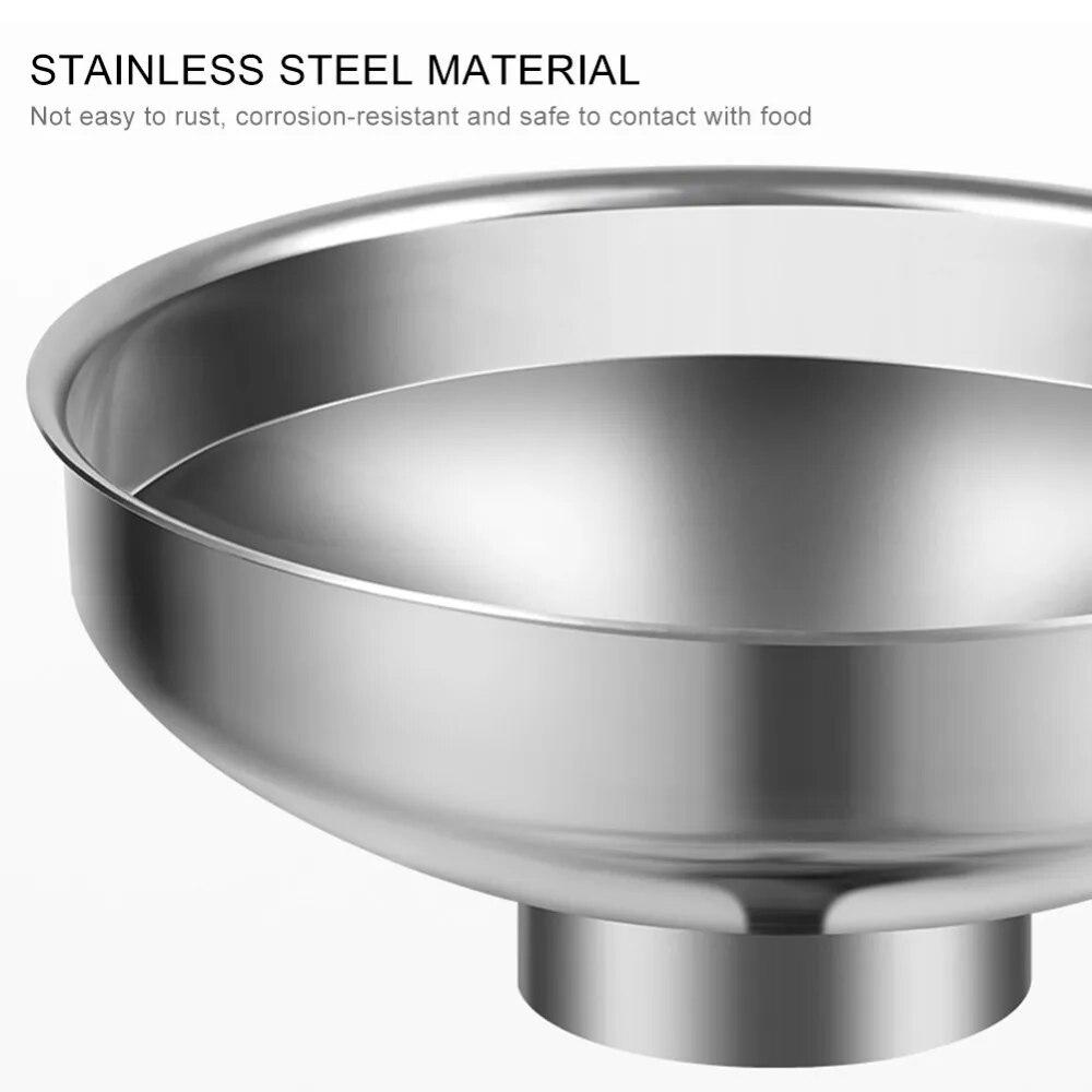 Funil de enlatamento de boca larga de aço inoxidável para molho de salada de geléia, funil de enchimento de boca larga, utensílios de cozinha