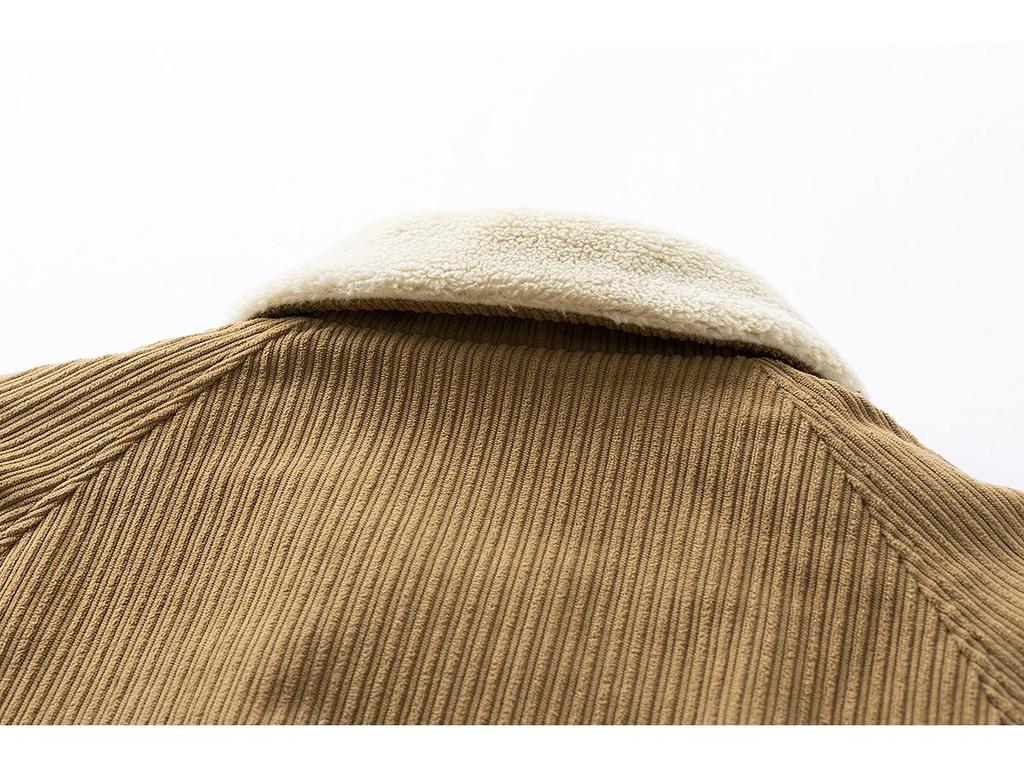 Men's Retro Velvet-Lined Corduroy Jacket - Winter Casual Lapel Coat