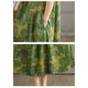DIMANAF 2025 Summer Plus Size Vintage Dress Women Casual Dress Loose Basic Floral Printing Short Sleeve Long Dress