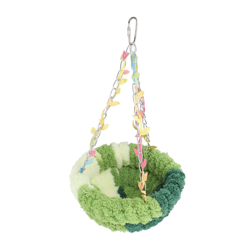 Bird Nest Bed Warm Cozy Soft Plush Enhanced Comfort Cute Look Parrot Breeding Nest Hanging Swing for Home Indoor