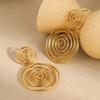 GEMCHIC Women's Gold Plated Stainless Steel Geometric Spiral Earrings Statement Drop Jewelry