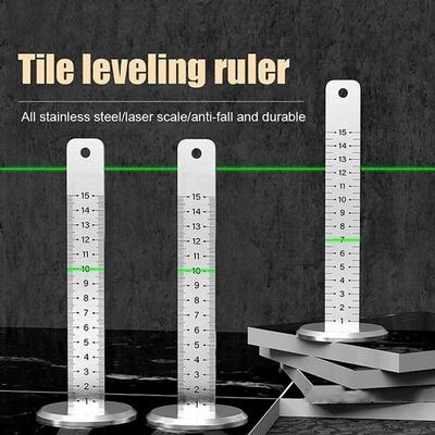 New Stainless Steel Tile Leveler Anti-Slip Accurate Tile Height Leveling Tool Ceiling and Floor Tile Height Ruler Hand Tool