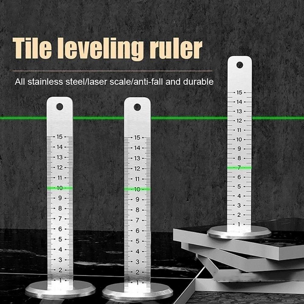 New Stainless Steel Tile Leveler Anti-Slip Accurate Ceiling and Floor Tile Height Ruler Horizontal Lines Positioning Hand Tool