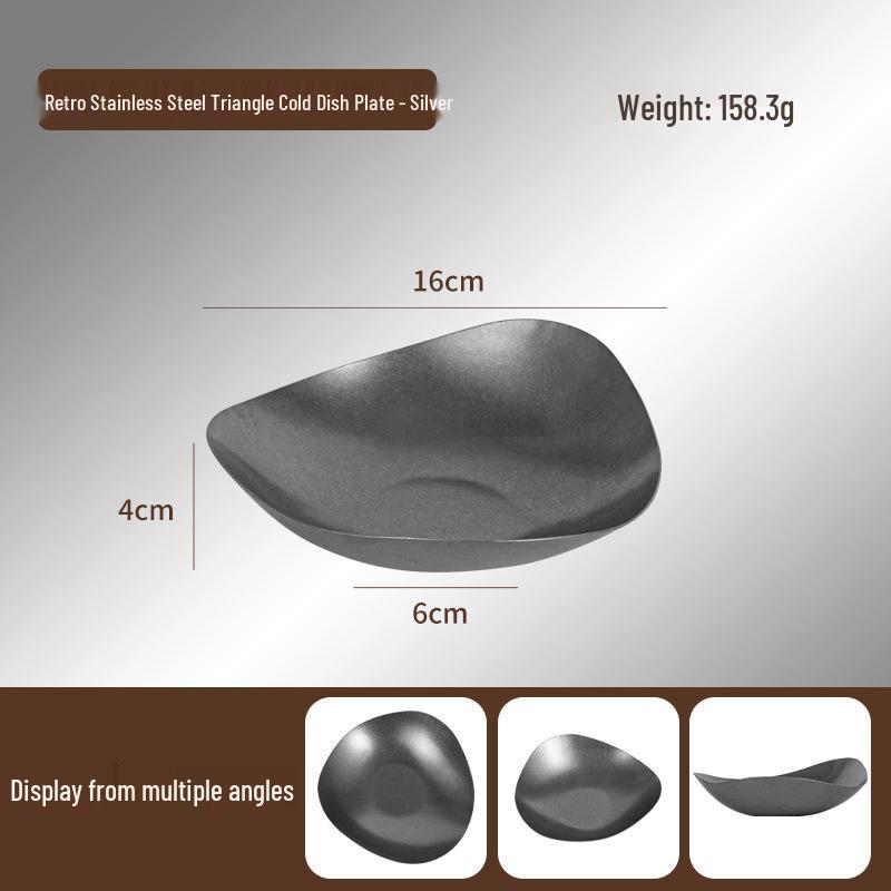 Irregular Retro Gold Stainless Steel Dinner & Dessert Plate