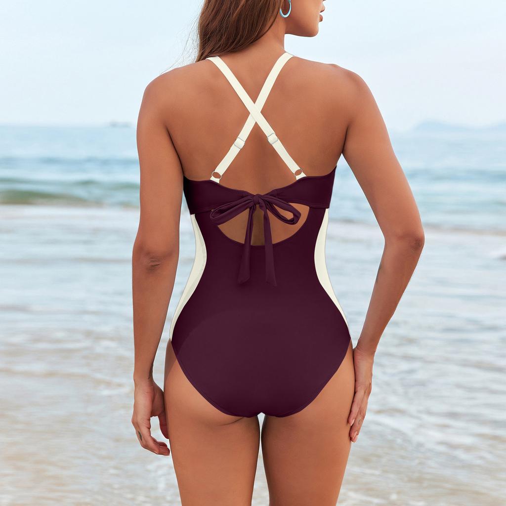 Damen Badeanzug mit Shorts Fließender Badeanzug Badesachen