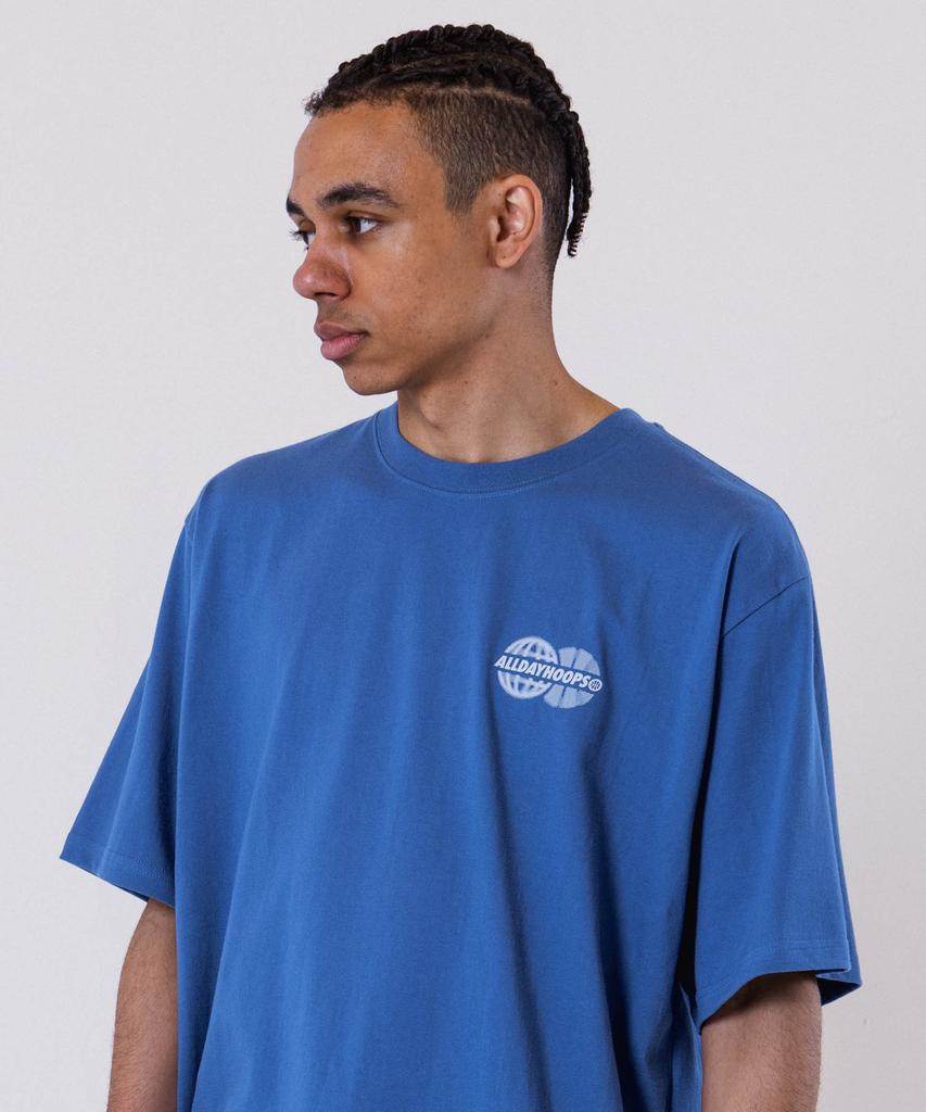 ALL DAY HOOPS Adh Worldwide Oversized Short Sleeve T-Shirt Blue
