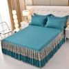 3/1P Bed Sheet Lace Skirt Elastic Fitted Double Bedspread With Pillowcases Mattress Cover Bedding Set Elastic King Size Bedsheet