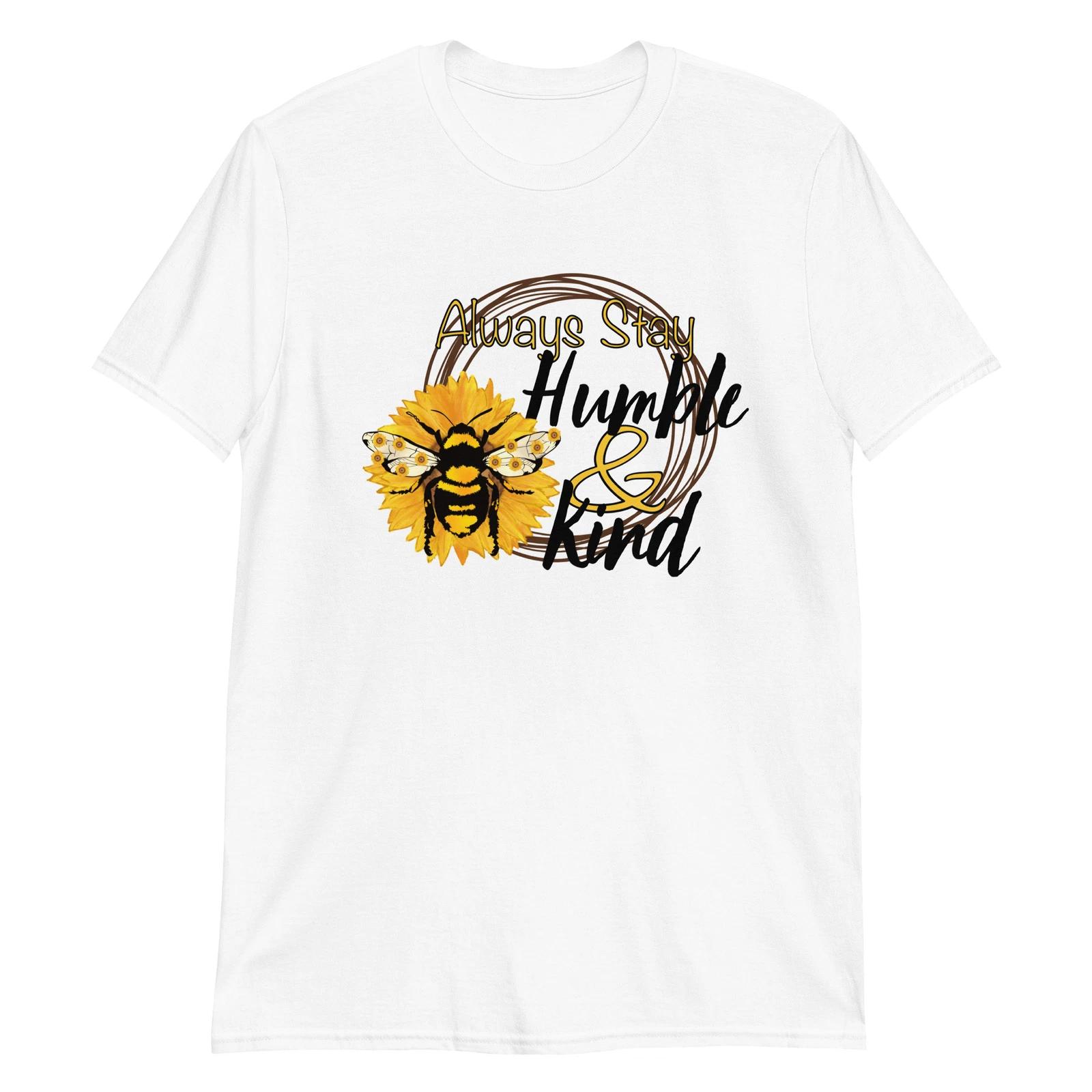 Be Kind Unisex 100% Cotton T-shirt Mens Tees Top, Nature Bee Peace Happy Flower Garden Forest Hippie Love 3XL