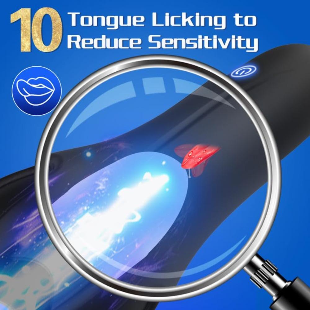 Oral Blowjob Masturbator Vibrating Tongue Licking Delay Endurance Trainer