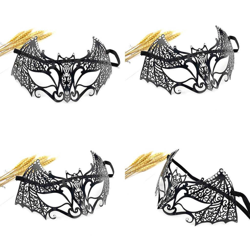 Elegant Black Metal Mask For Cosplay And Party Events With Sexy Halfface Design