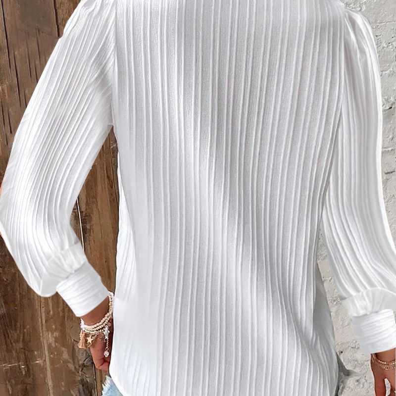 YYFS Women's Fashion Casual Spring Fall Solid Color Print Pullovers & Long Sleeves V-Neck Blouses & Shirts