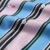 Men's Short Sleeved Shirt with Lake Blue, Black and Pink Stripe Print Shirt for Men Summer Casual Wear