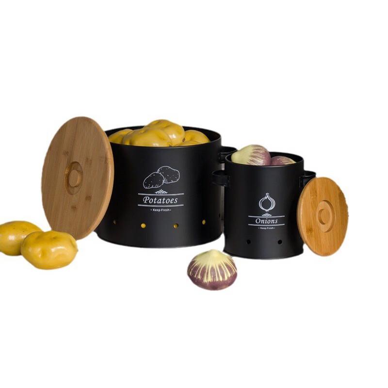 Kitchen Storage Canister Set with Bamboo Lids