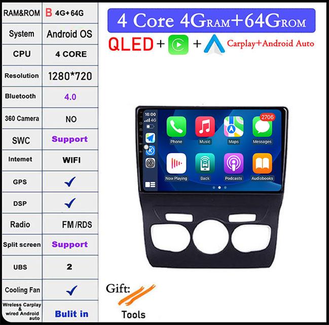 10.1'' Android 14 For Citroen C4 C4L DS4 2013 - 2016 Car Acesssories Navigation GPS Car Radio Multimedia Video Player 4G LTE