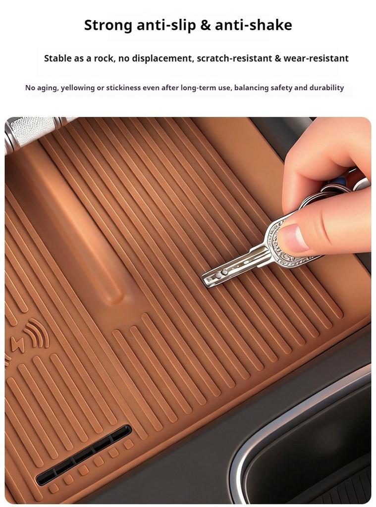 For Chery iCaur V27 ICAR V27 Wireless Charging Silicone Pad Cup Holder Gear Shift Mat Interior Mod Decor Car Accessories