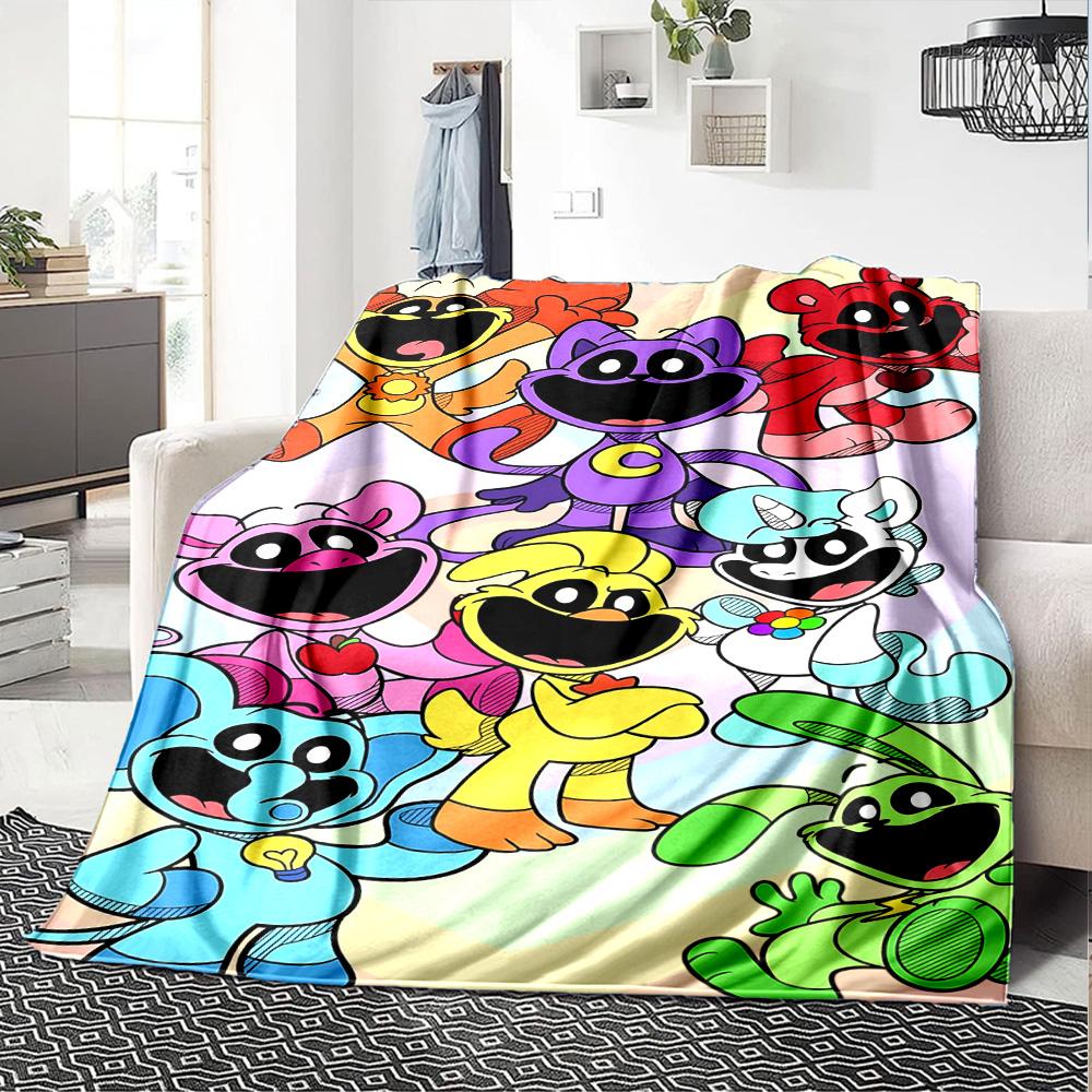 1pc Critters Adventure Flannel Blanket,Ultra Soft Warm Plush Throw for Home Bedroom Bed Sofa Cover Camping Picnic gift Y72447