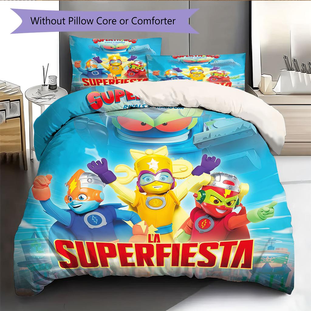 Superthings Bedding Quilt Set Quilt Cover Pillowcase Home Decoration Birthday Gift (1 * duvet cover + 2 * pillowcase, without core)