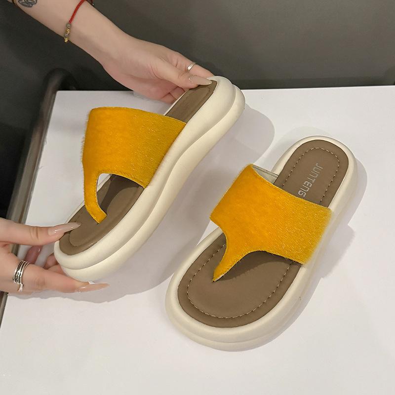 

Spring and autumn new fashion platform niche toe flip-flops shoes women wear beach sandals 35