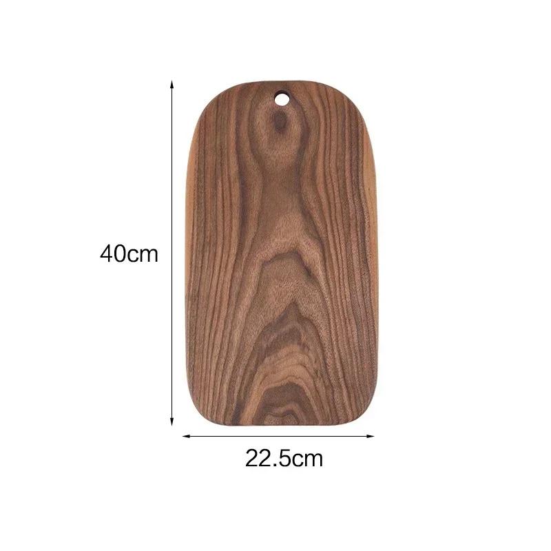 Solid Wood Chopping Boards with Handle, Cutting Board, Black Walnut Fruit Cutting Board, Western Restaurant Bread Board