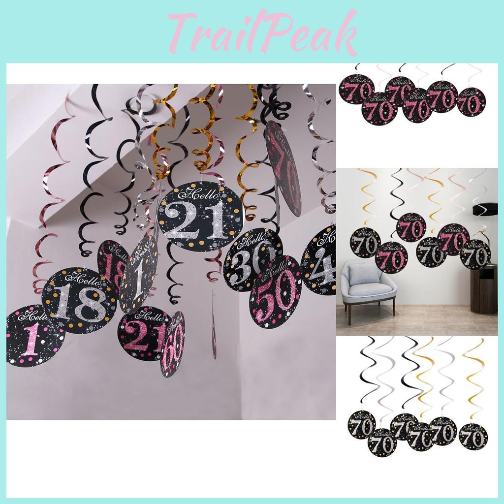 Charming 70th Birthday Spiral Decor For Memorable Senior Celebration Parties