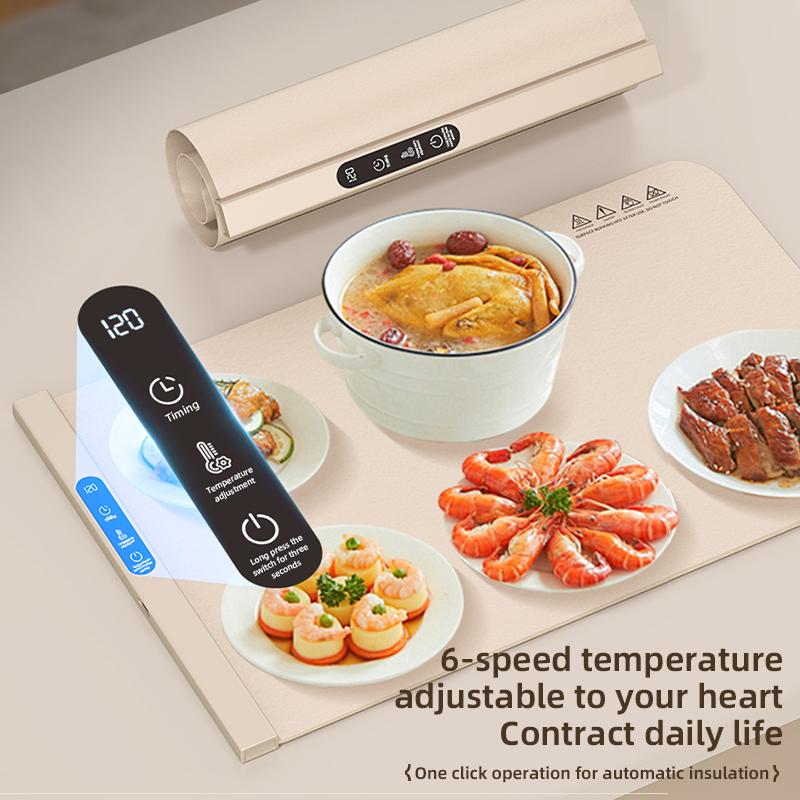 Foldable Electric Warming Tray Food Warmer Plate Portable Smart Food Fast Heating Mat Electric Warming Tray Food Warming Board