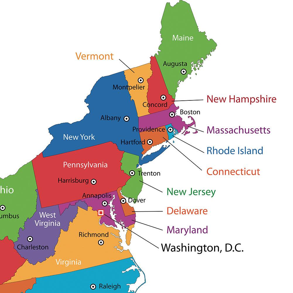 Plakát Mapa USA-Administrativní mapa,Vzdělávací nástěnné umění pro výzdobu domácí kanceláře,Dárek,Pro nadšence do geografie,Cestovní potřeby