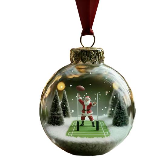 Bombka Szklana Stadion Świętego Mikołaja Ozdoba Wisząca na Choinkę z Motywem Sportowym Świąteczna Dekoracja Domu