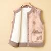 Autumn and Winter Thickened Vest Women's Plus Velvet Printed Vest Jacket